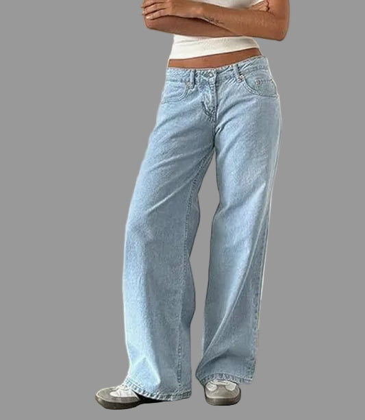 Low cut straight denim