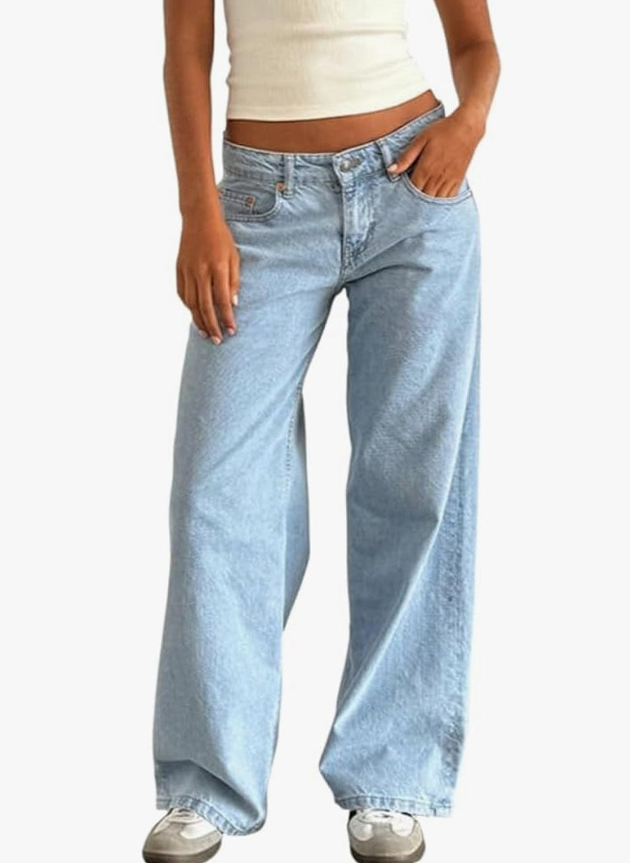 Low cut straight denim